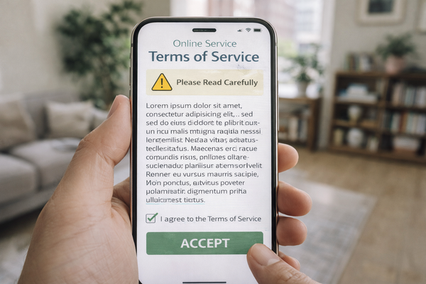 온라인 서비스 약관 확인